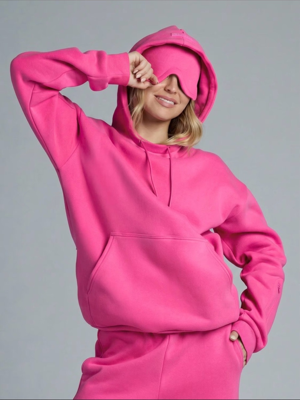 Comfrt Airplane Mode Travel Hoodie Unisex in Hot Pink Size 2XL
